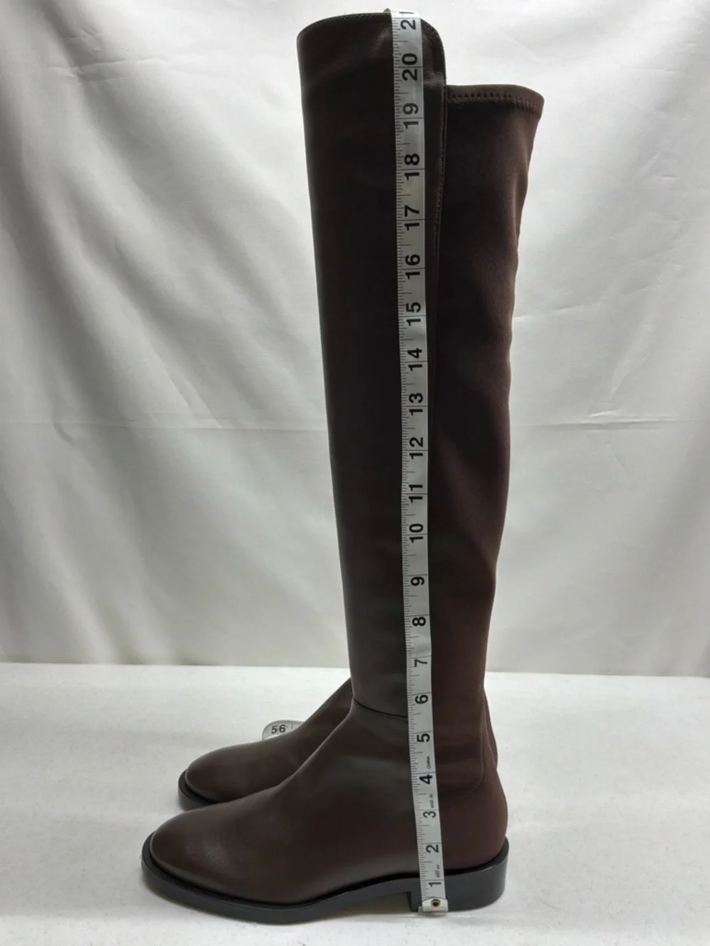 Stuart Weitzman Keelan Brown Leather and Microstretch Knee Boots Size 4.5